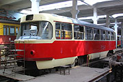 Tatra-T3 #3042 на капитальном ремонте в Коминтерновском трамвайном депо