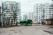 PTS 12 #2716 45-го маршрута заезжает на разворотный круг конечной станции "улица 12-го Апреля"